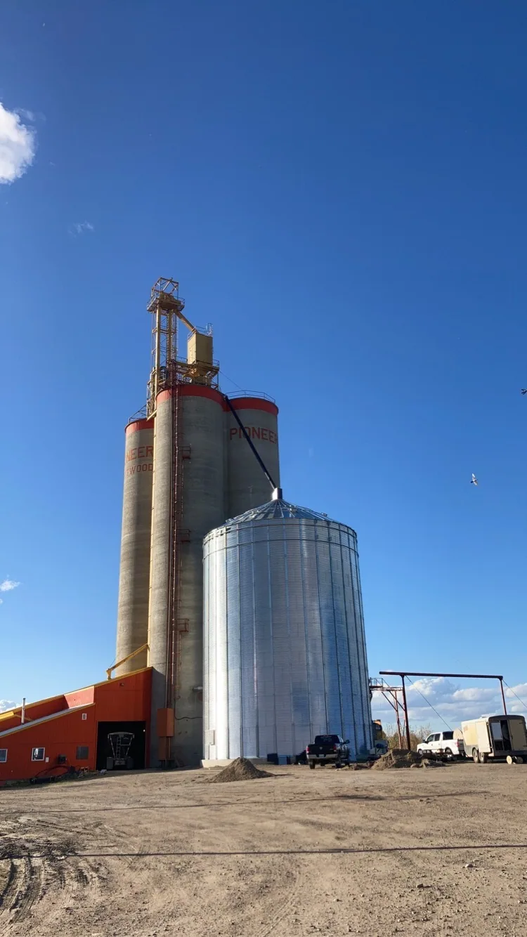 Exterior bucket elevator at the existing facility