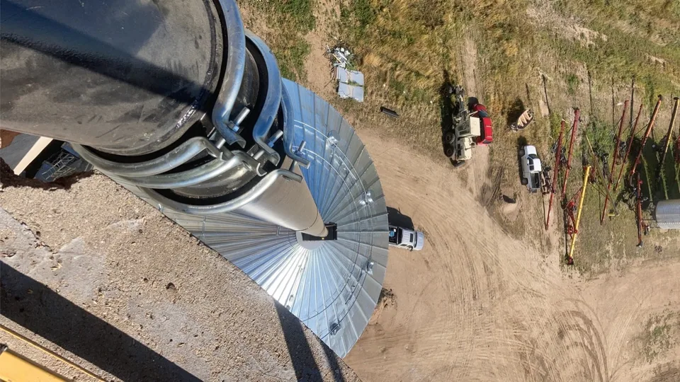 Heavy-wall spouting viewed from the elevator